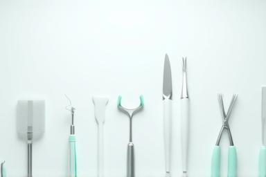 Clean grooming area with tools neatly arranged